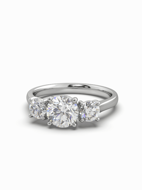 1.66 CTW Three Stone Lab Grown Ring – Size O